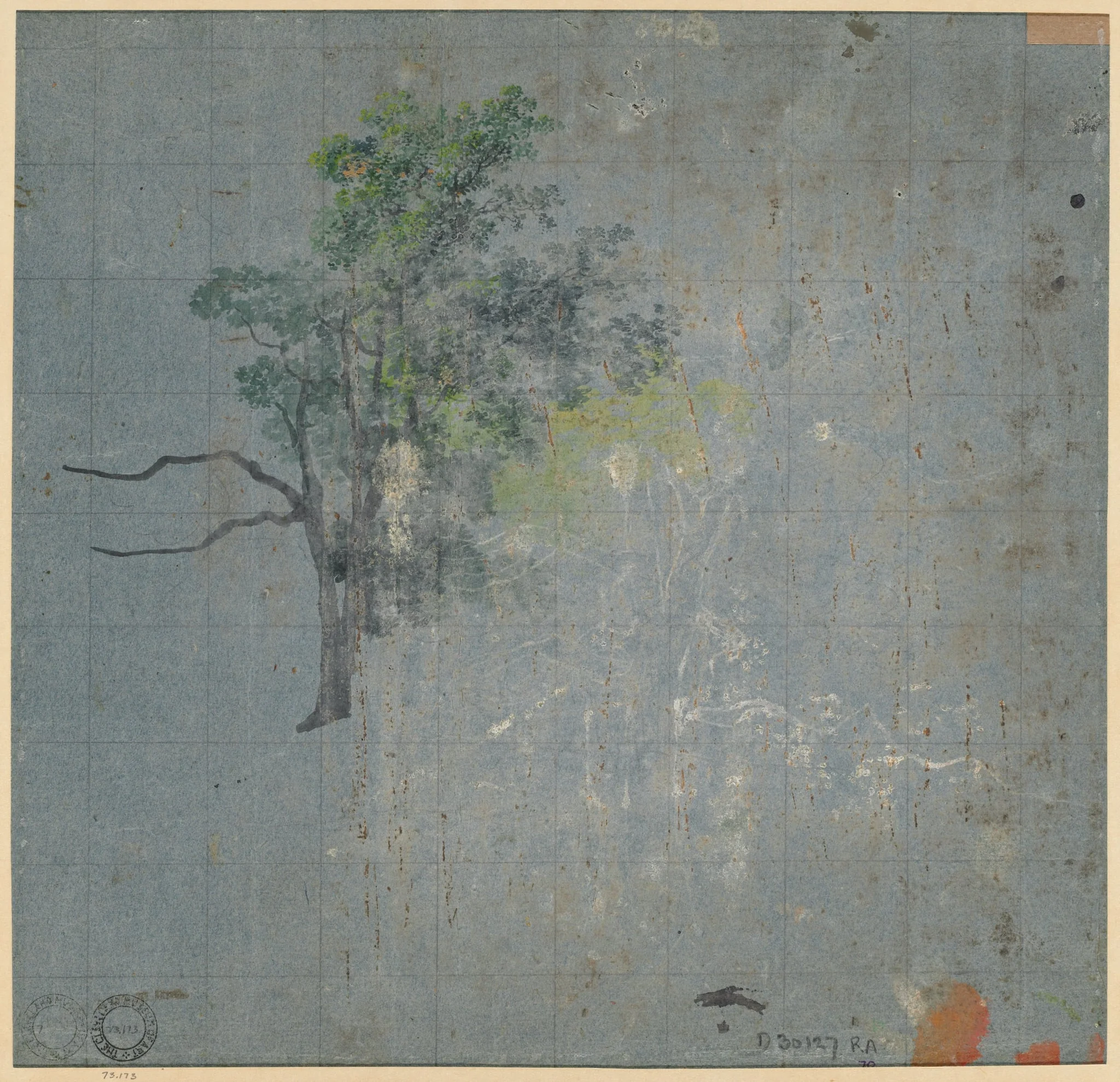 Tree Studies (verso), detail