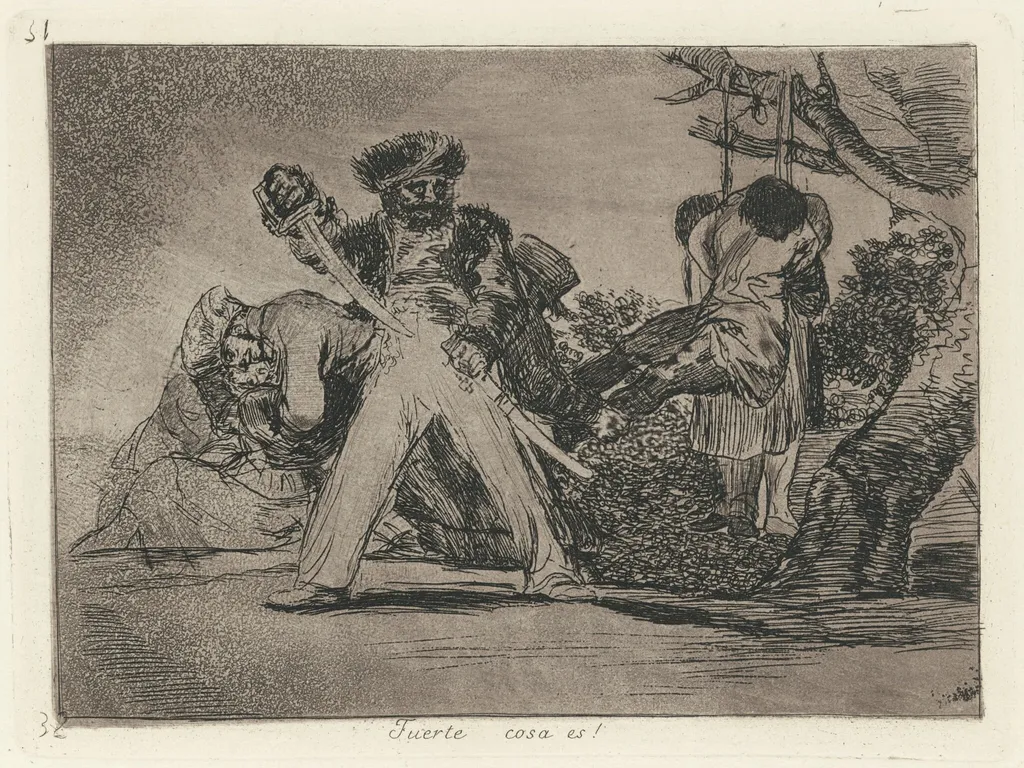 Fuerte cosa es! (That's Tough!), by Francisco de Goya, ink
