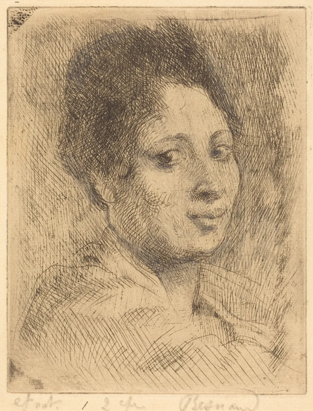 Peppina, by Albert Besnard, graphite, 1919