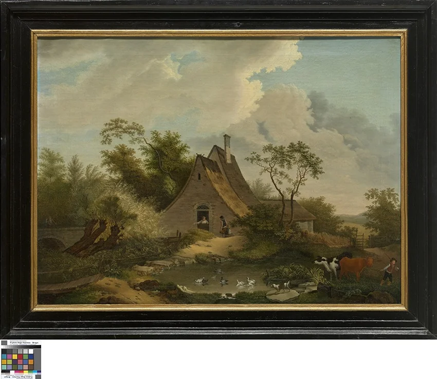 Landschap met hoeve, detail