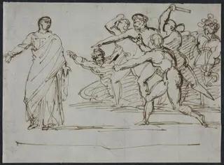 Assassination of Tiberius, by Théodore Géricault, 1816