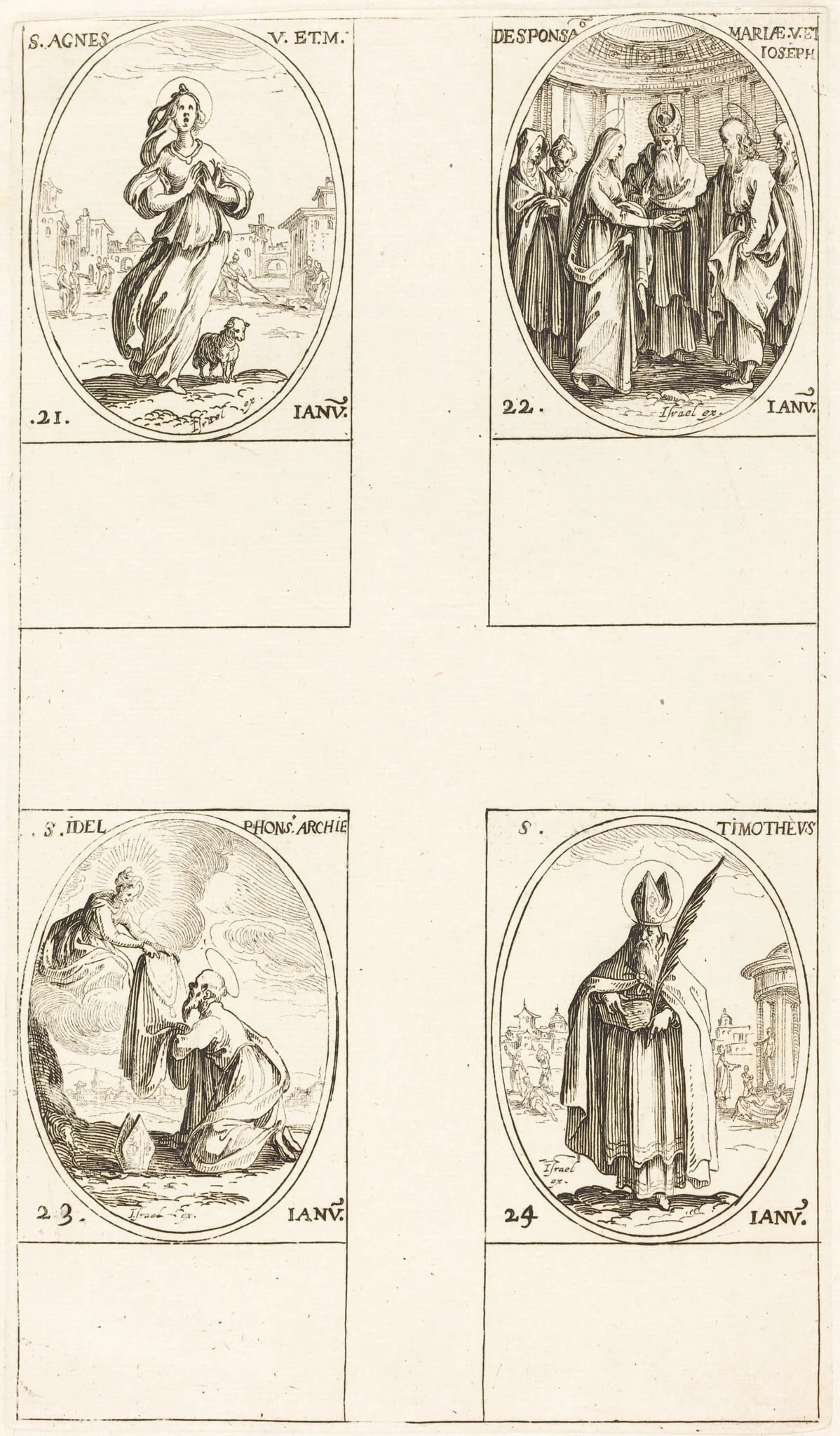 St. Agnes; The Marriage of the Virgin; St. Ildefonsus; St. Timothy, detail