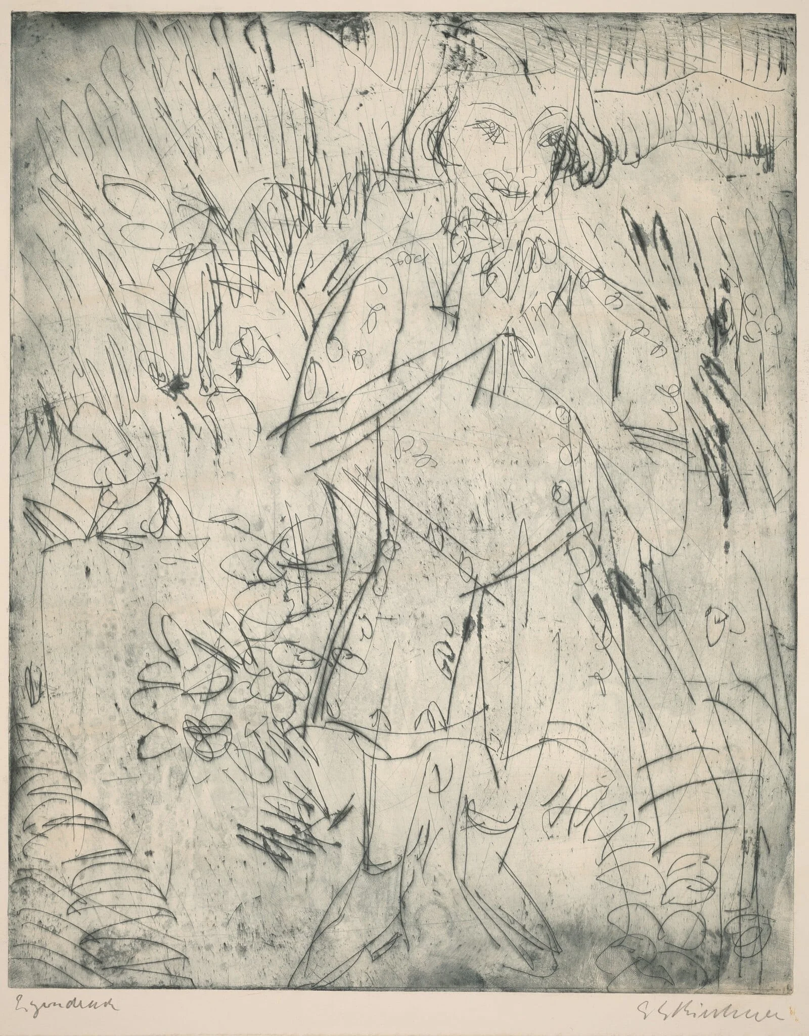 Girl with Flowers, detail