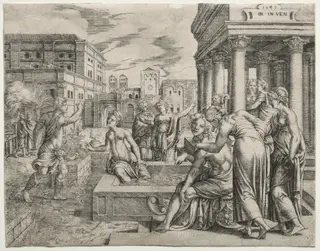 Bathsheba in the Bath, by Cornelis Massijs, 1549