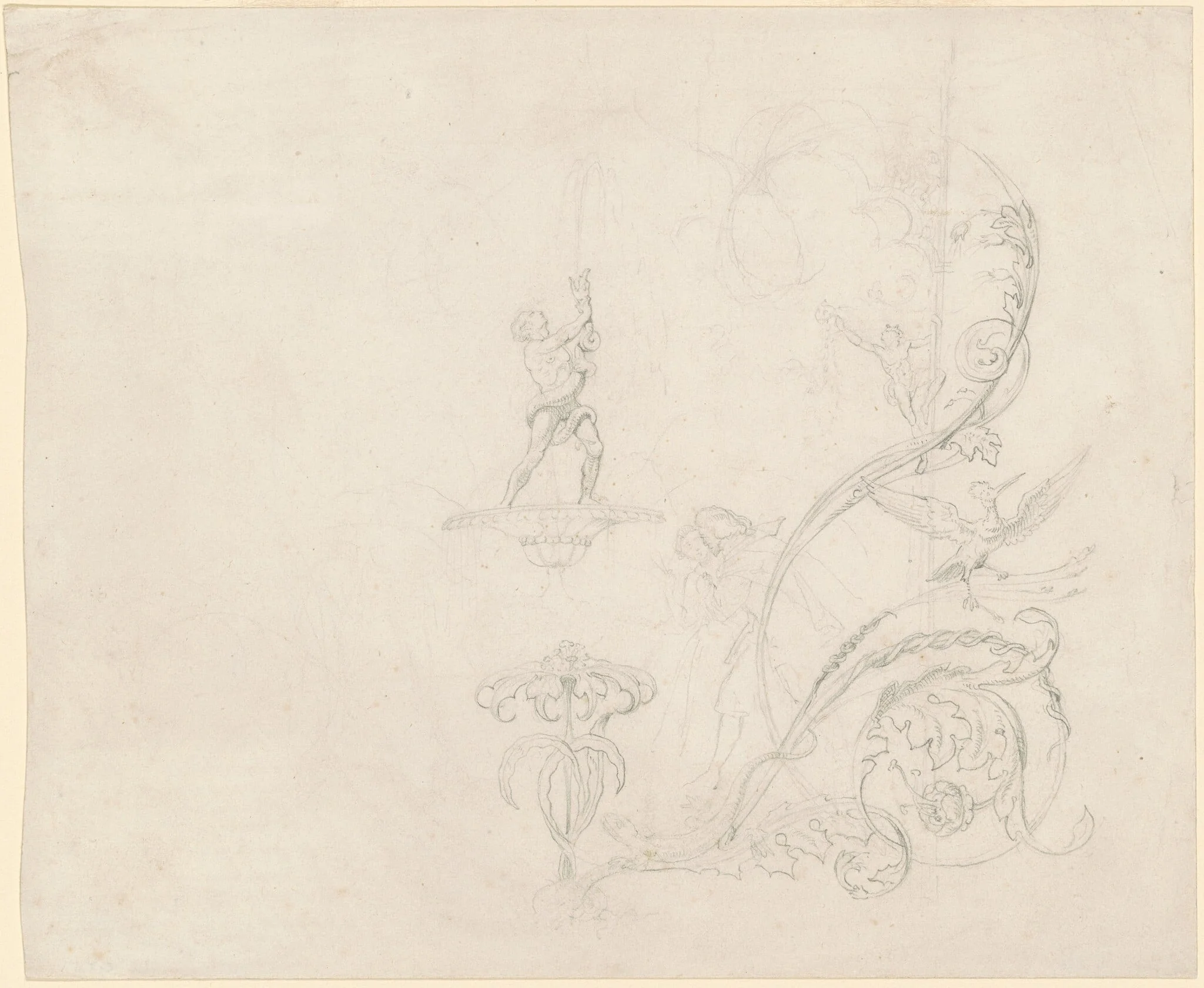 Studies of Fountain Decorations, detail