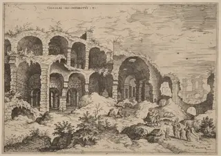 Third View of the Colosseum, by Hieronymus Cock, ink, 1550