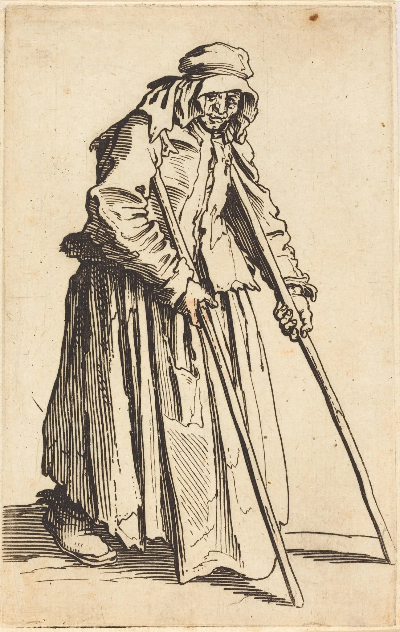 Beggar Woman with Crutches, detail