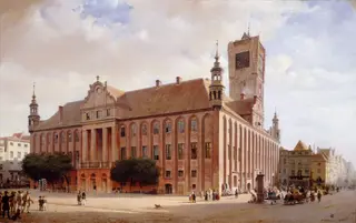 City Hall at Thorn, by Eduard Gaertner, oil, 1848