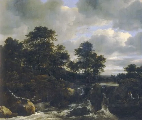 Landscape with a Waterfall, detail
