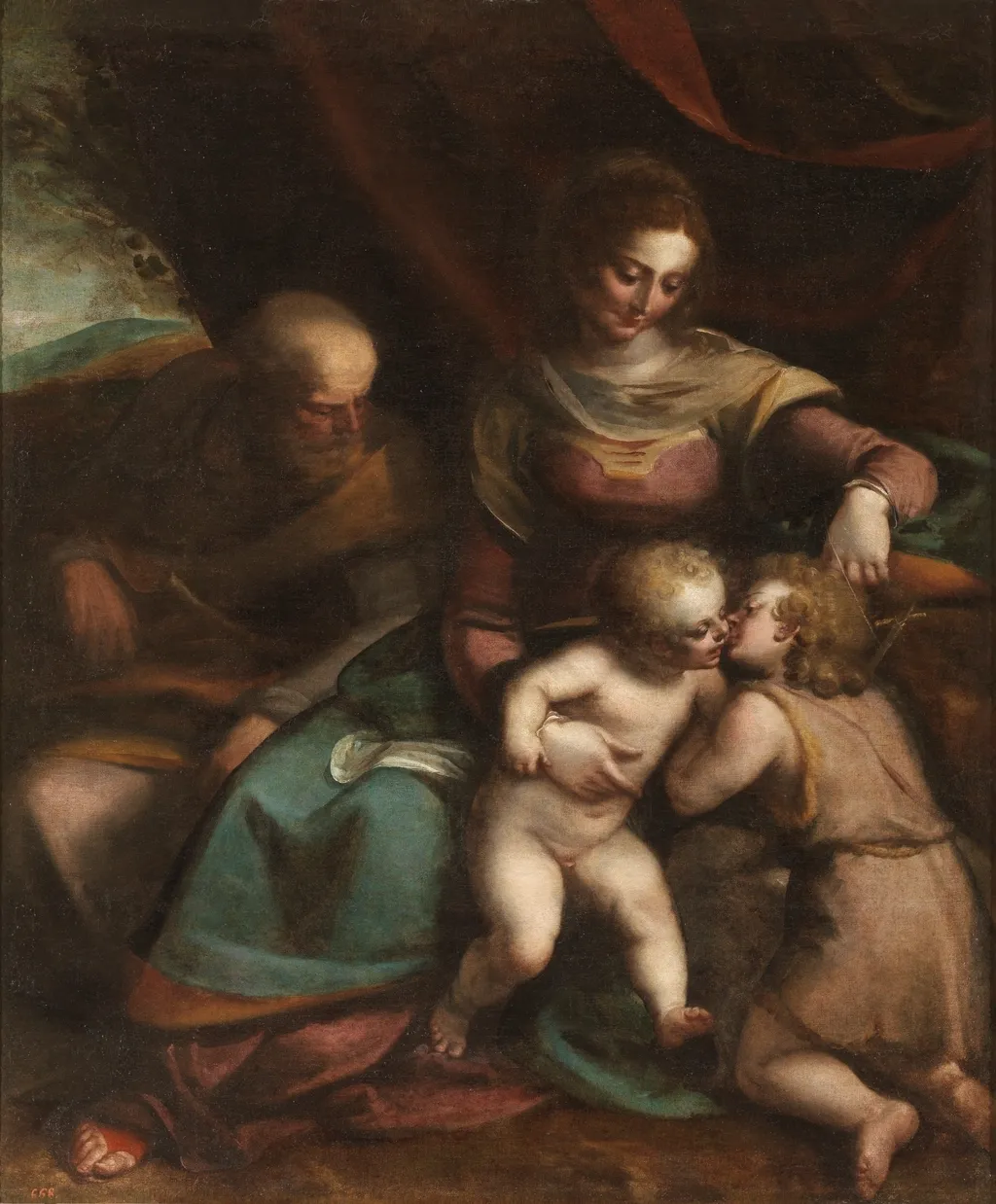 The Holy Family, by Luca Cambiaso, oil, 1551