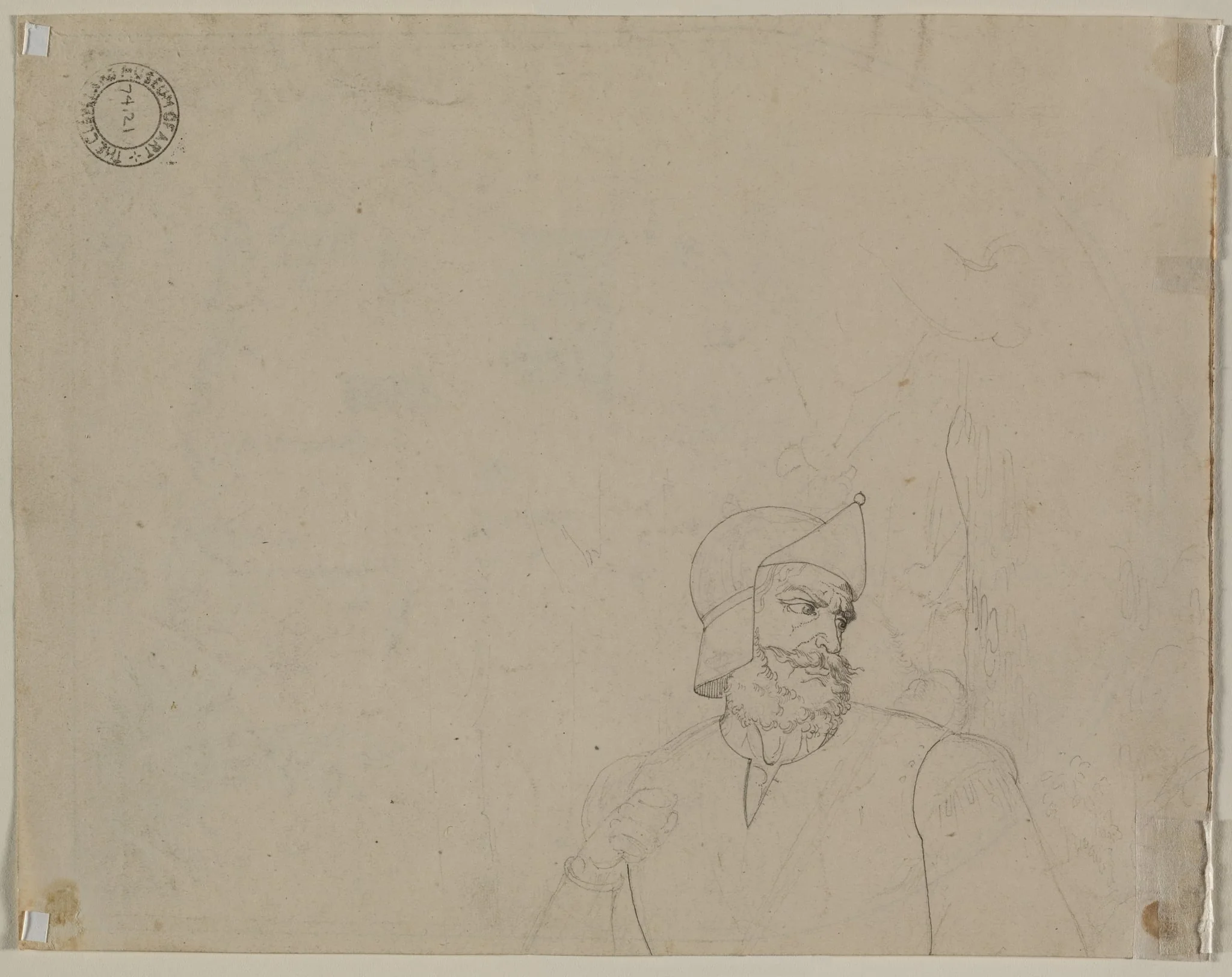Soldier in a Landscape (verso), detail