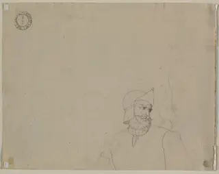 Soldier in a Landscape (verso), by Carl Ludwig Tischbein, 1838