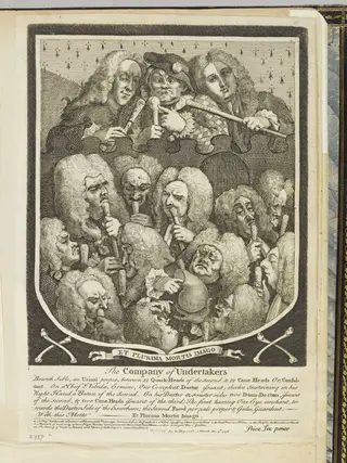 Arms of the Undertakers' Company, by William Hogarth, 1750