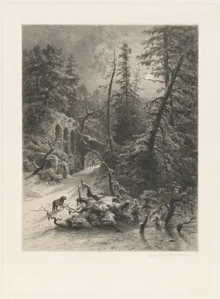 Winter, by Eduard Willmann, ink, 1871