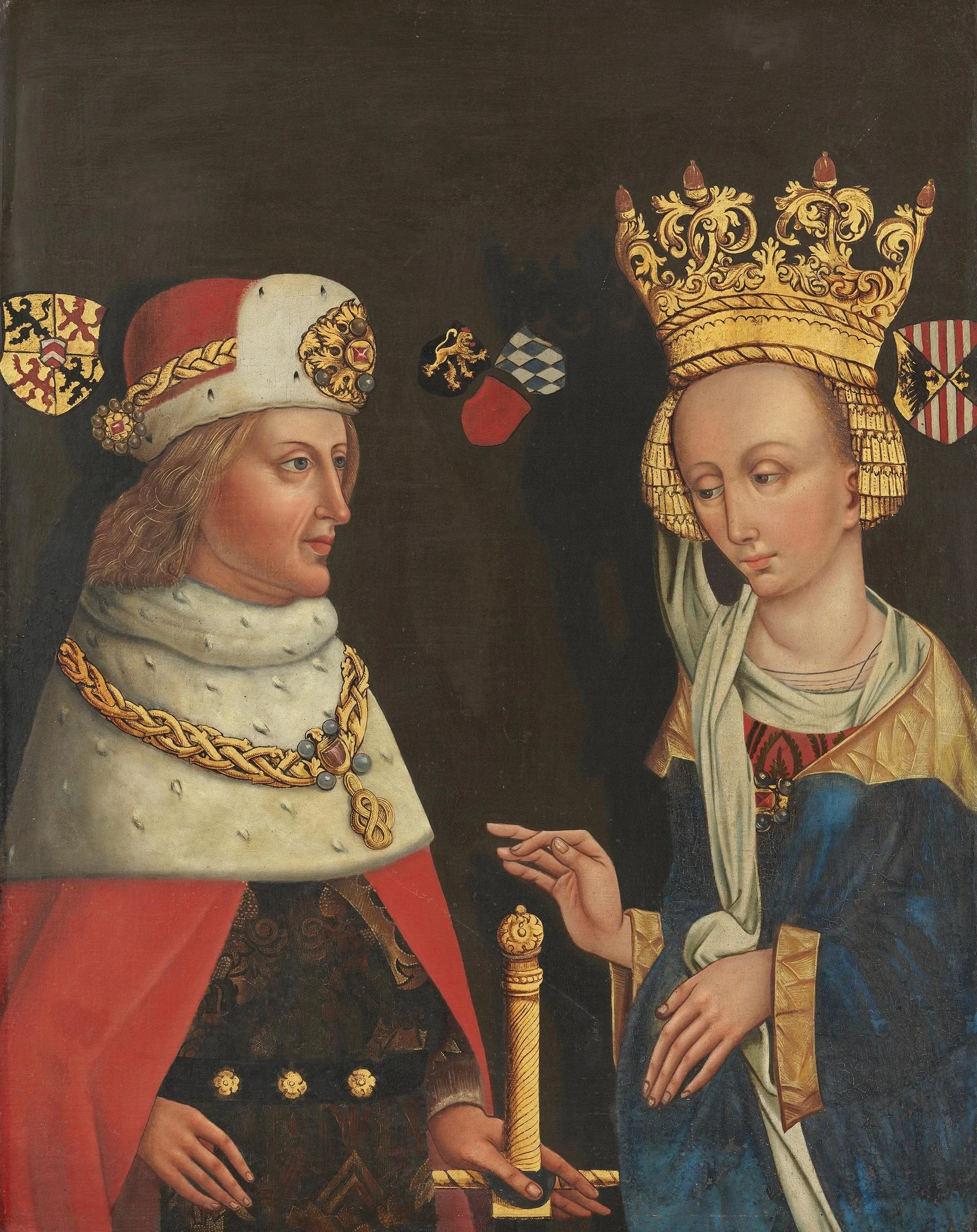 Bildnis des Kurfürsten Rupprecht II. von der Pfalz mit Gemahlin Beatrix, detail
