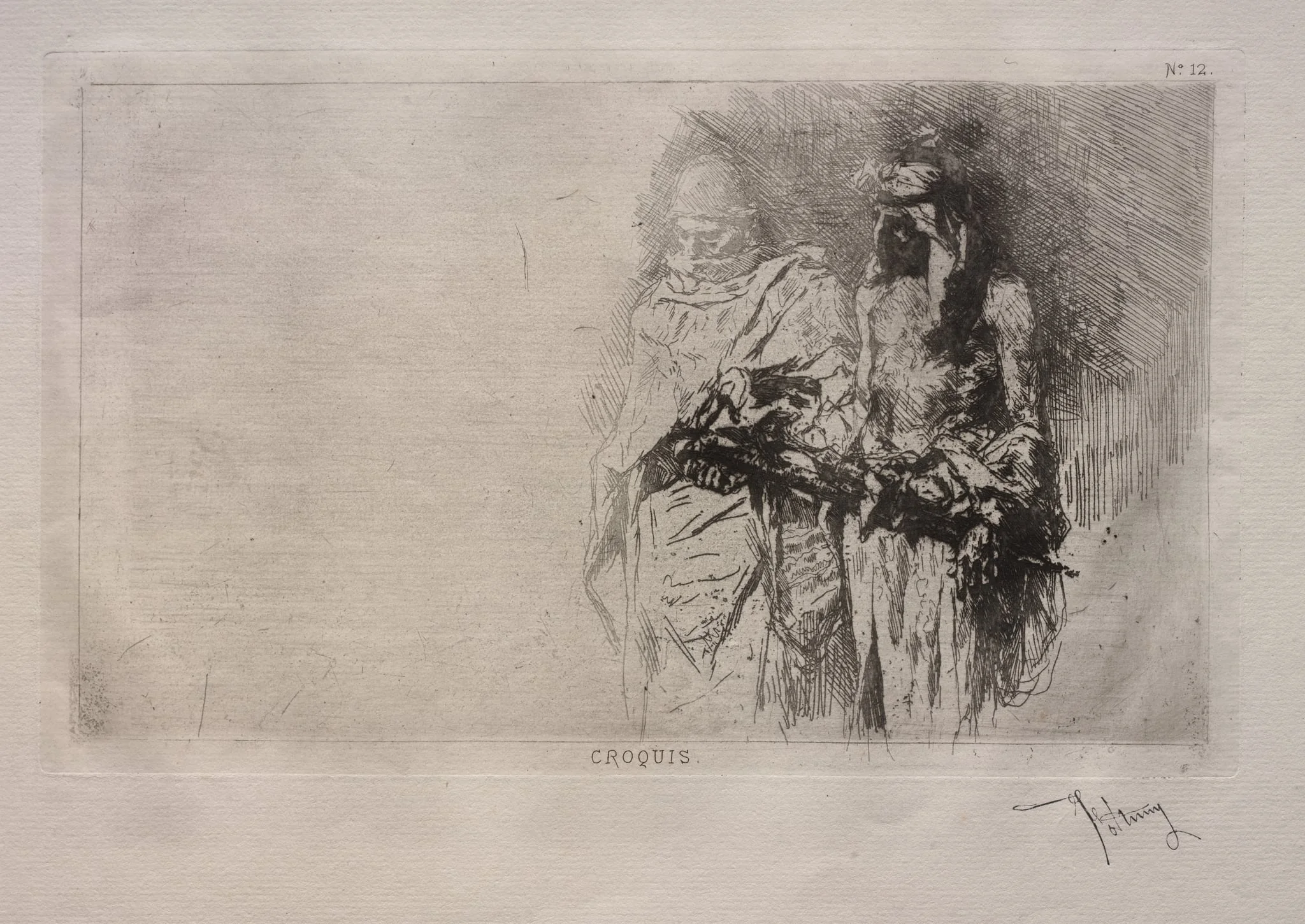 Sketch (Two Arabian Figures), detail