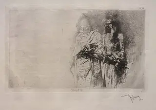 Sketch (Two Arabian Figures), by Mariano Fortuny Marsal, 1865