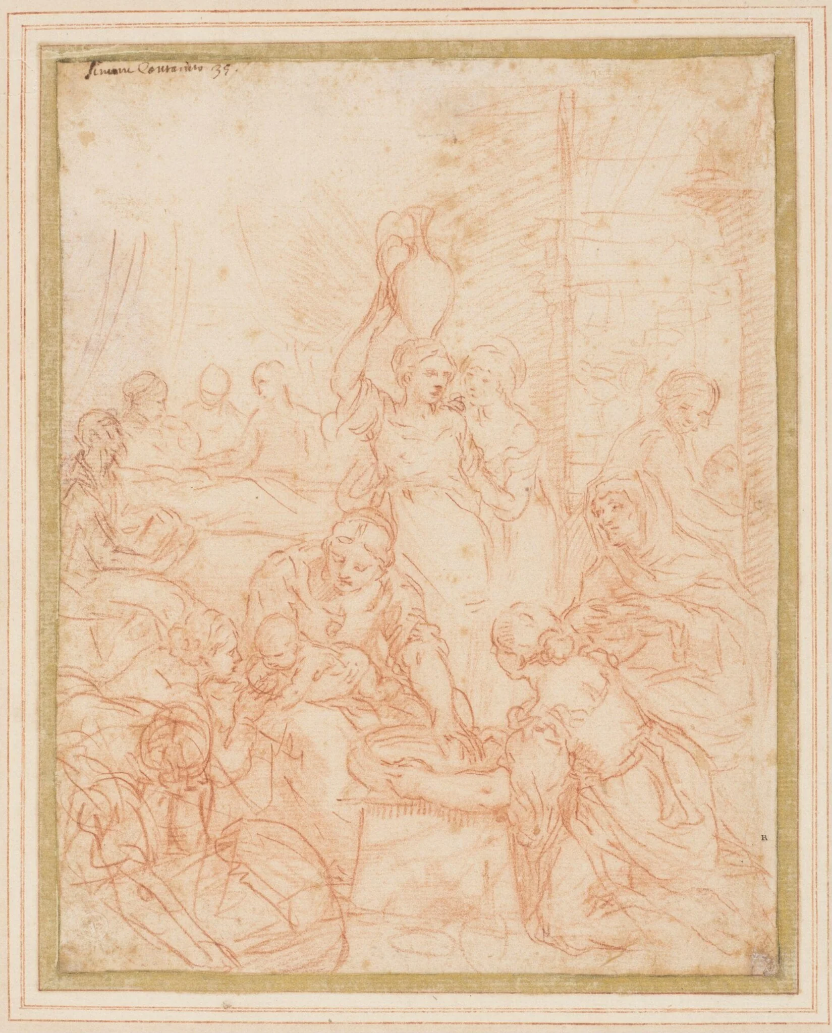 The Birth of the Virgin, detail
