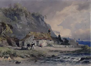 Landscape in North Wales, by Fripp, watercolor, 1850