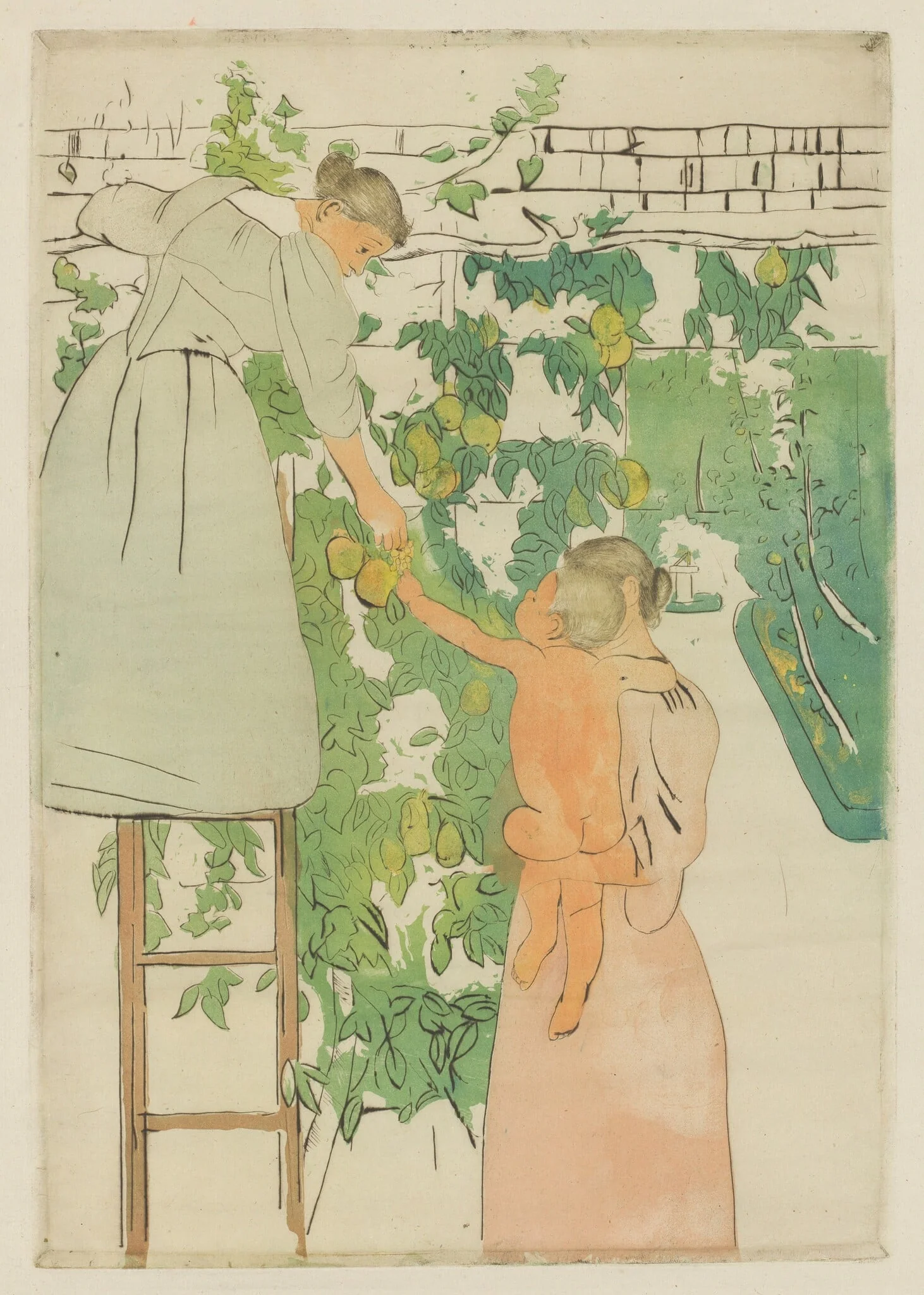 Gathering Fruit, detail
