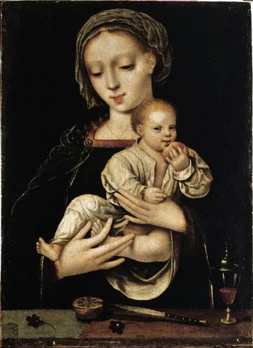 Virgin and child, detail