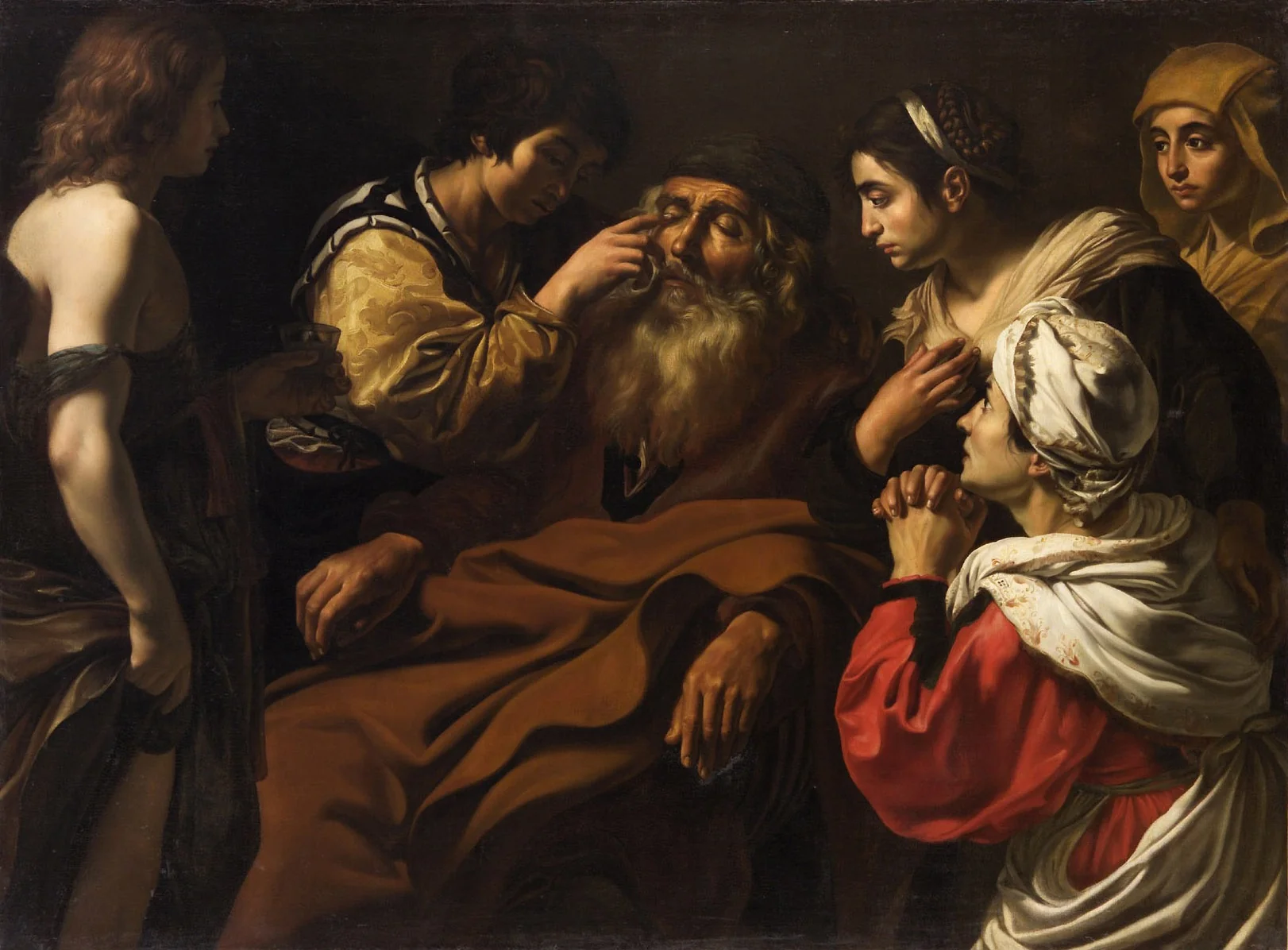 Tobias Heals his Blind Father, detail