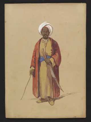 A Nubian selling Canes, by H. H. Morant, watercolor, 1852