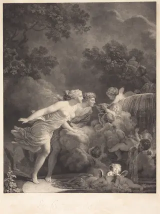 La Fontaine d'Amour (The Fountain of Love), by Nicolas François Regnault, ink, 1785