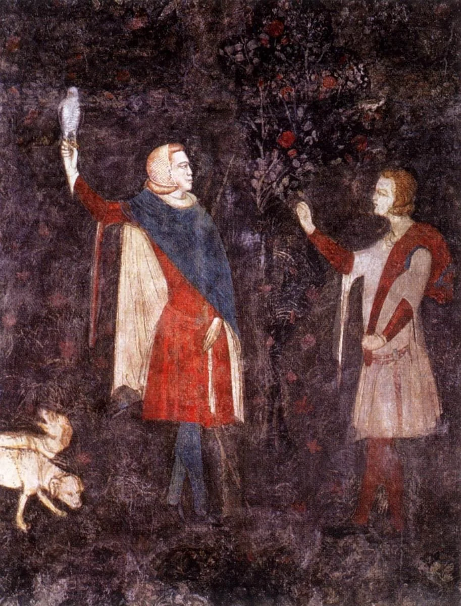 Scenes of Country Life: Falconry, detail