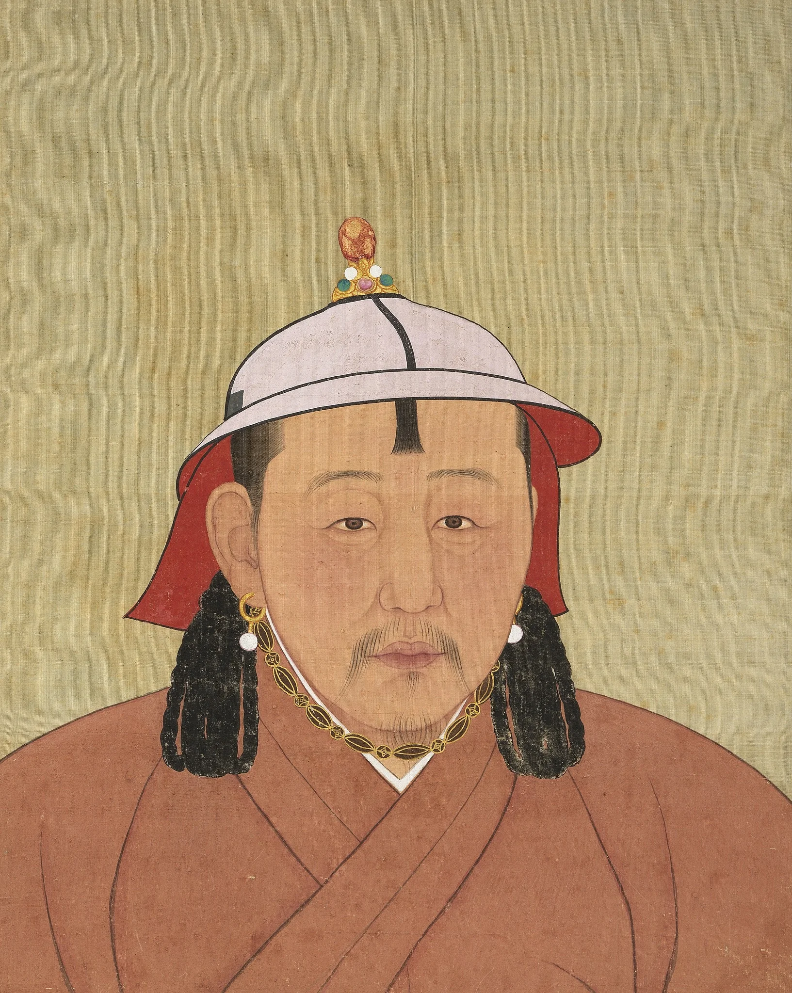 元代帝半身像册-元武宗皇帝像, detail