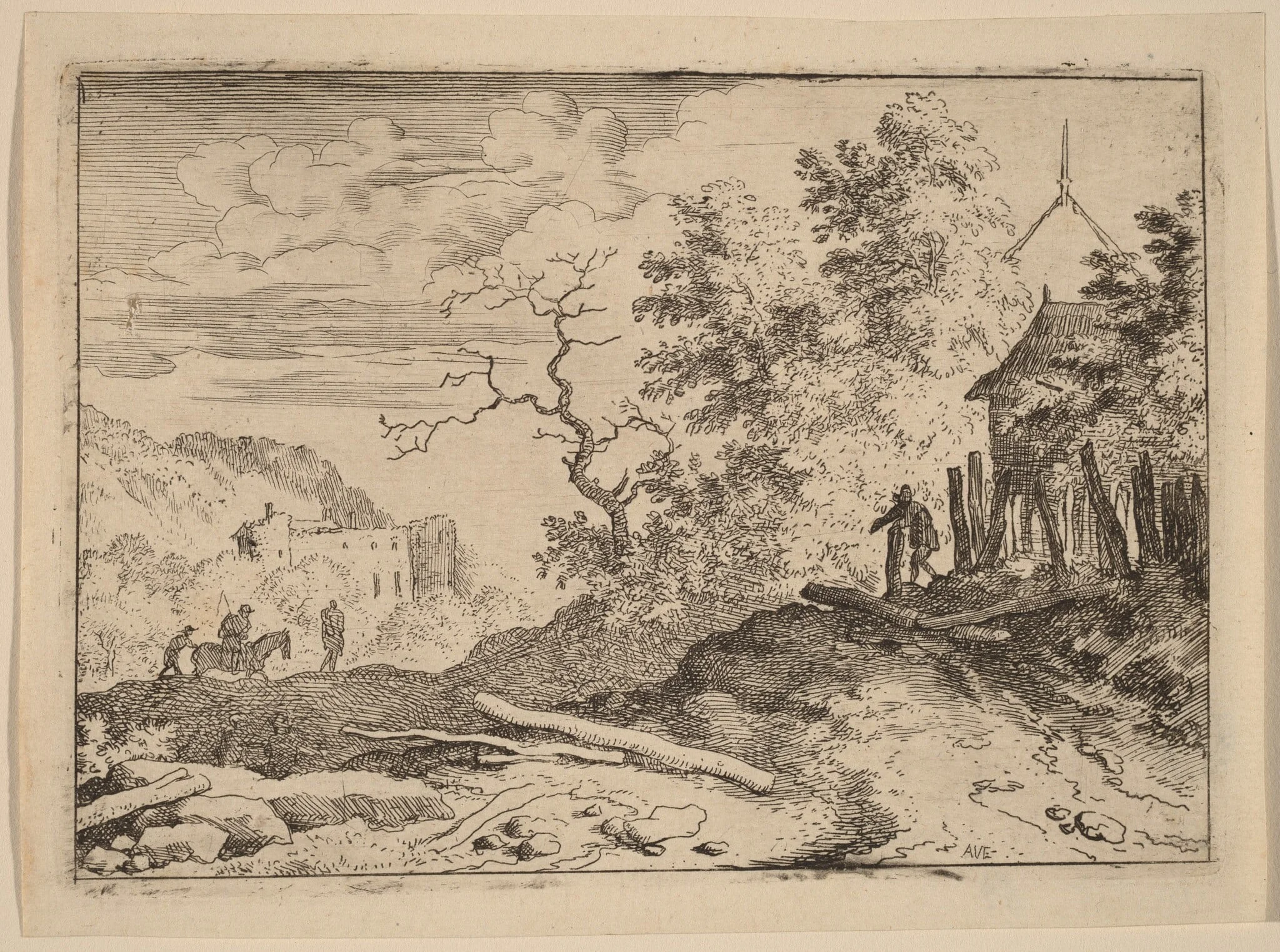 Hut with the Remains of a Hedge, detail
