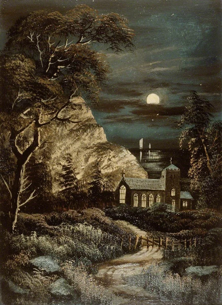 Church by Moonlight, detail