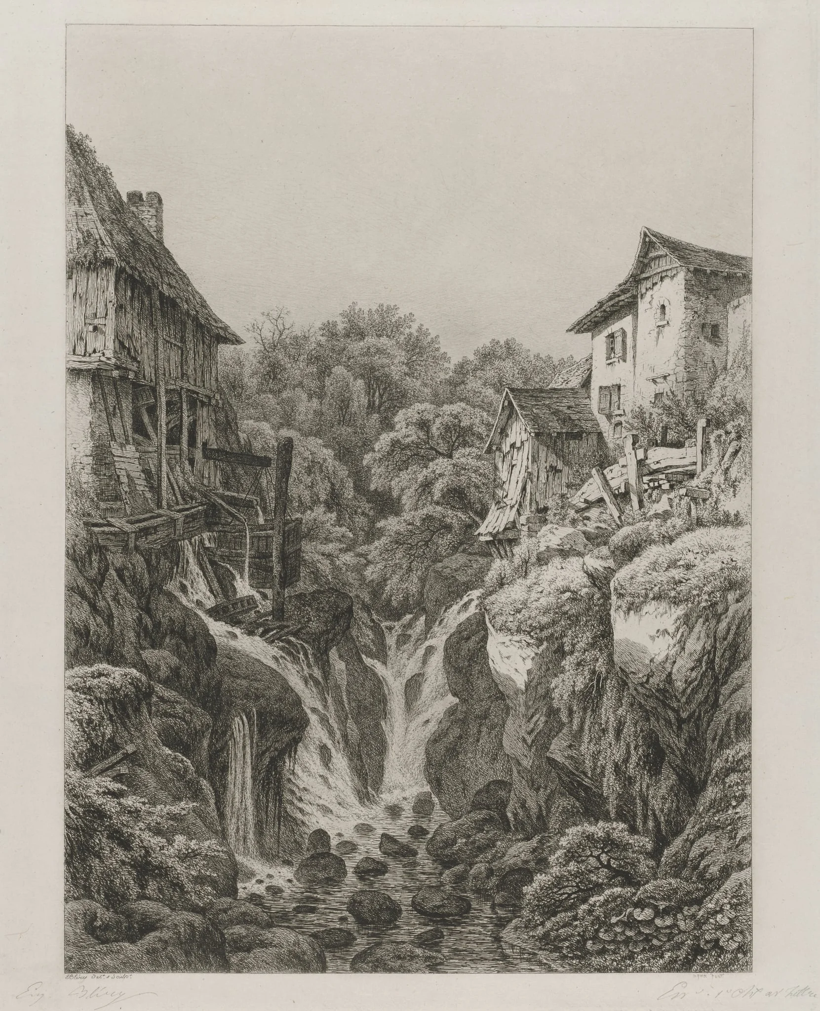 The Mill and Waterfall of Grésy near Aix-les-Bains, detail