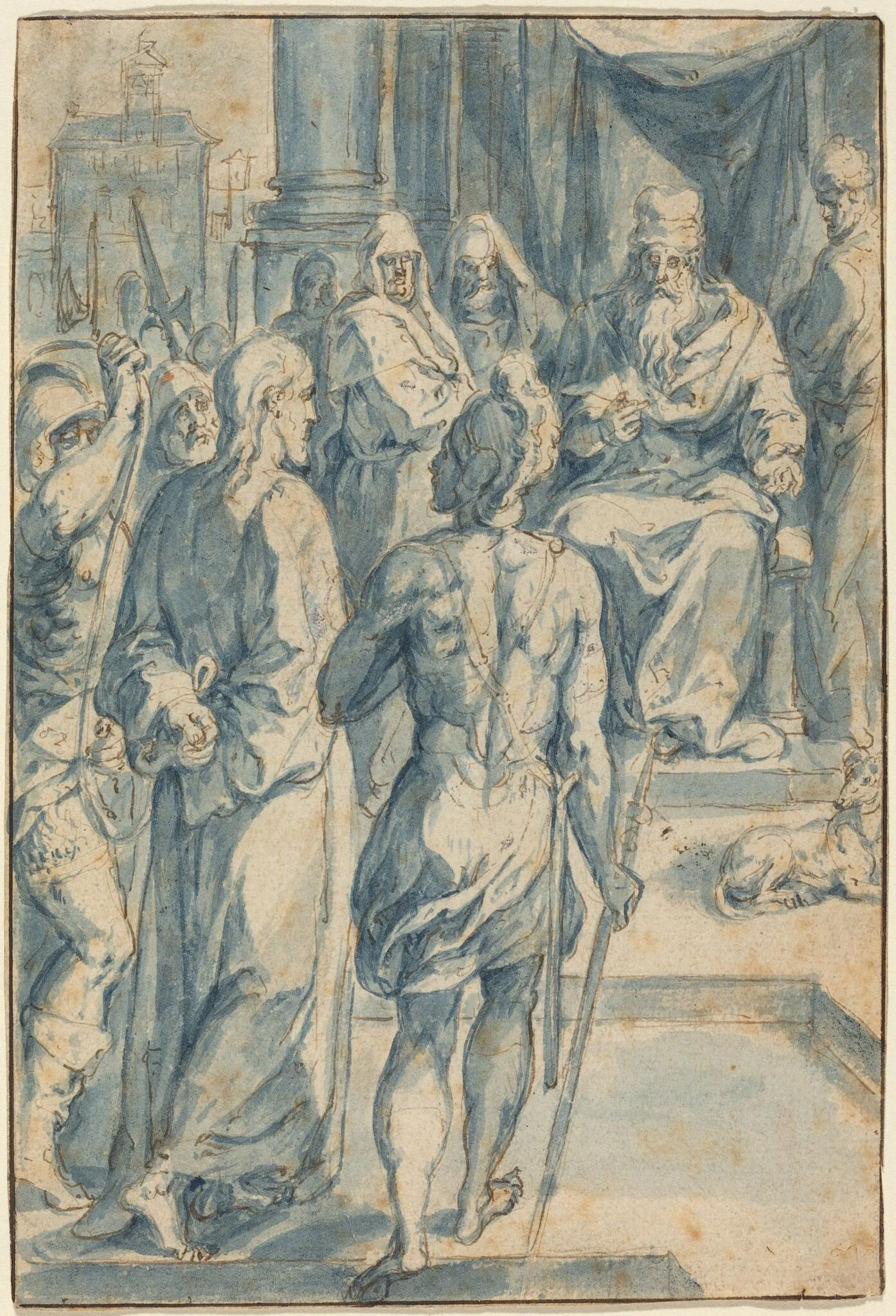 Christ before Caiaphas, detail