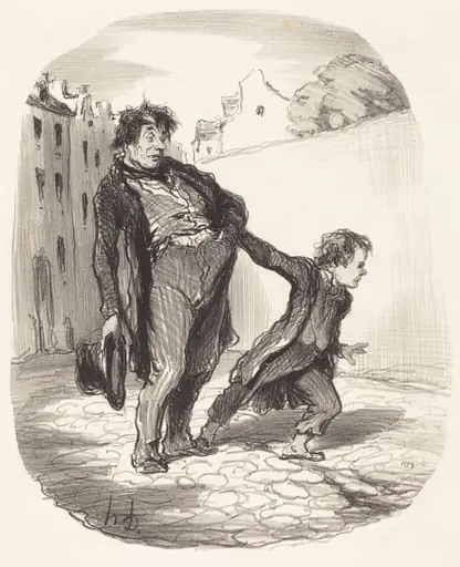 Un Fils modèle, by Honoré Daumier, ink, 1847