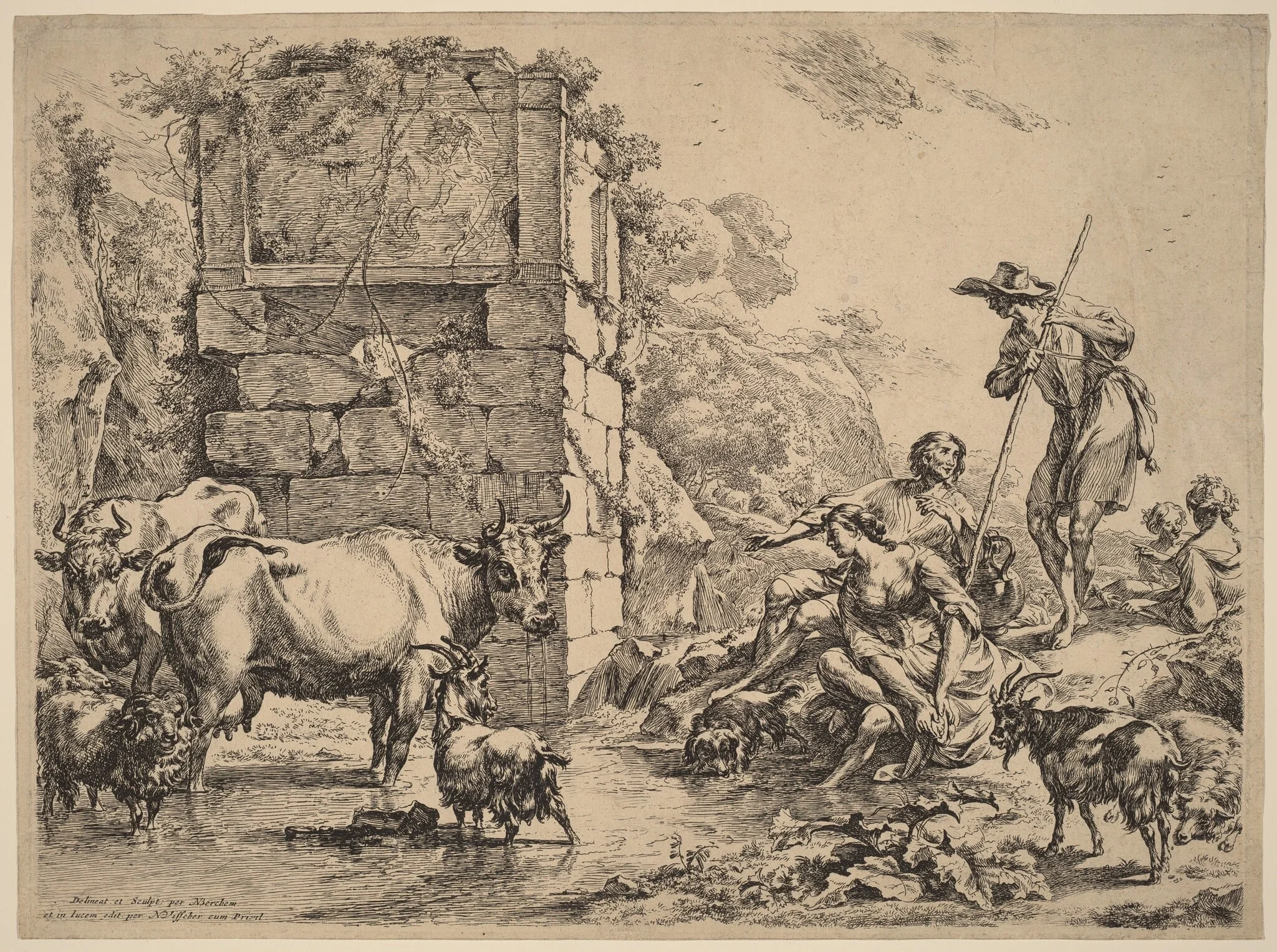 Cow Drinking, detail