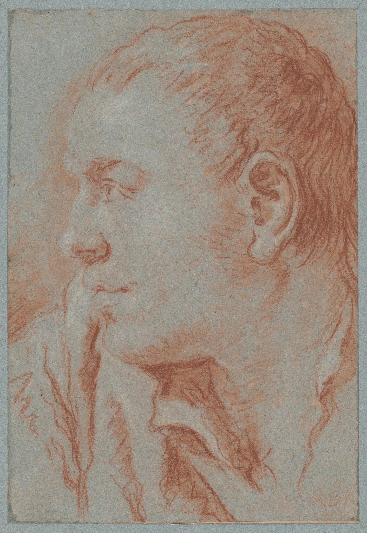 Head of a Young Man in Profile, detail