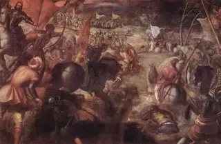 The battle of Taro, by Jacopo Tintoretto, oil, 1590