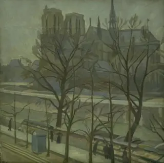 From Quai de la Tournelle, Paris, by Edvard Weie, oil, 1912