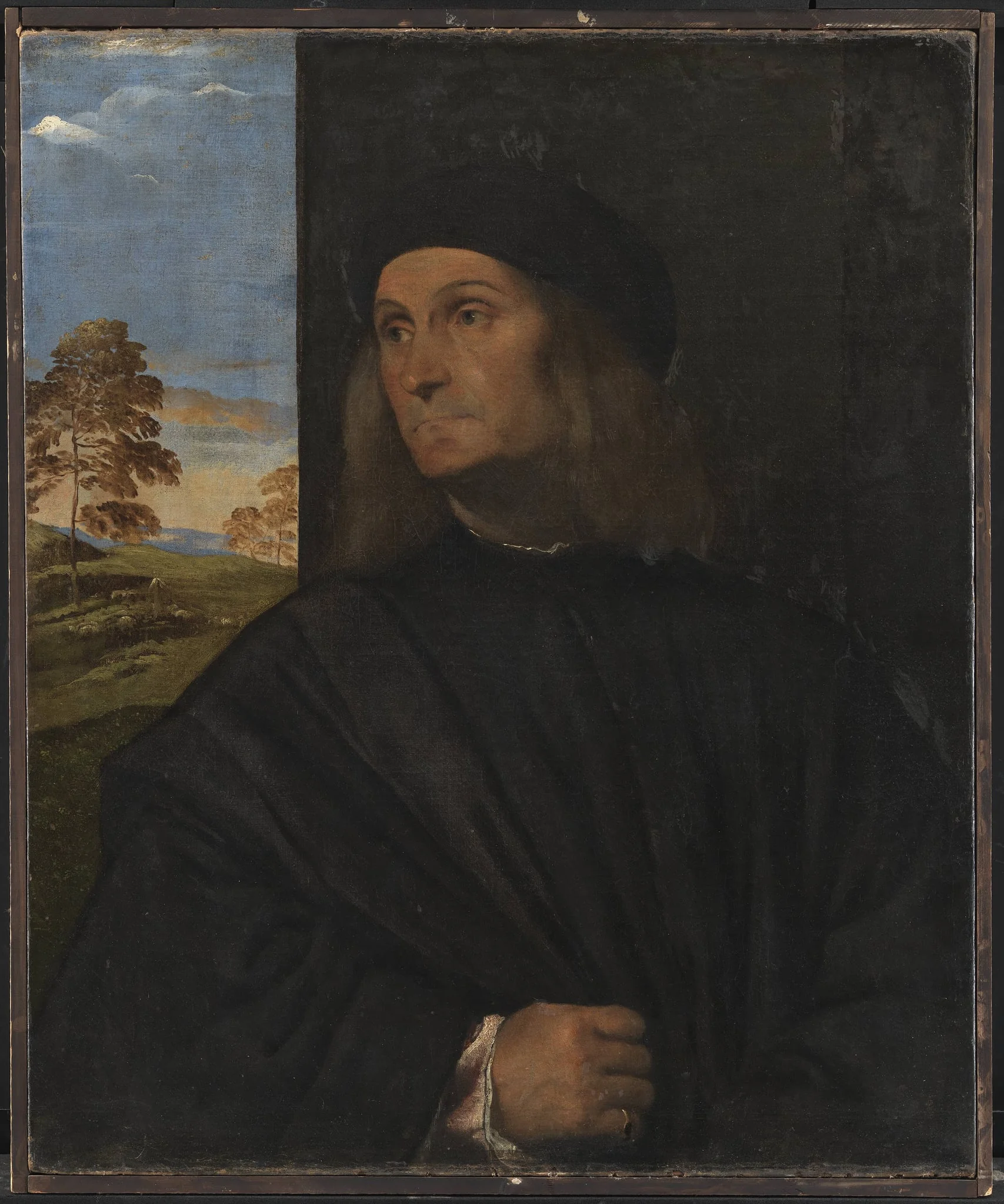Portrait of the Venetian Painter Giovanni Bellini (?), detail