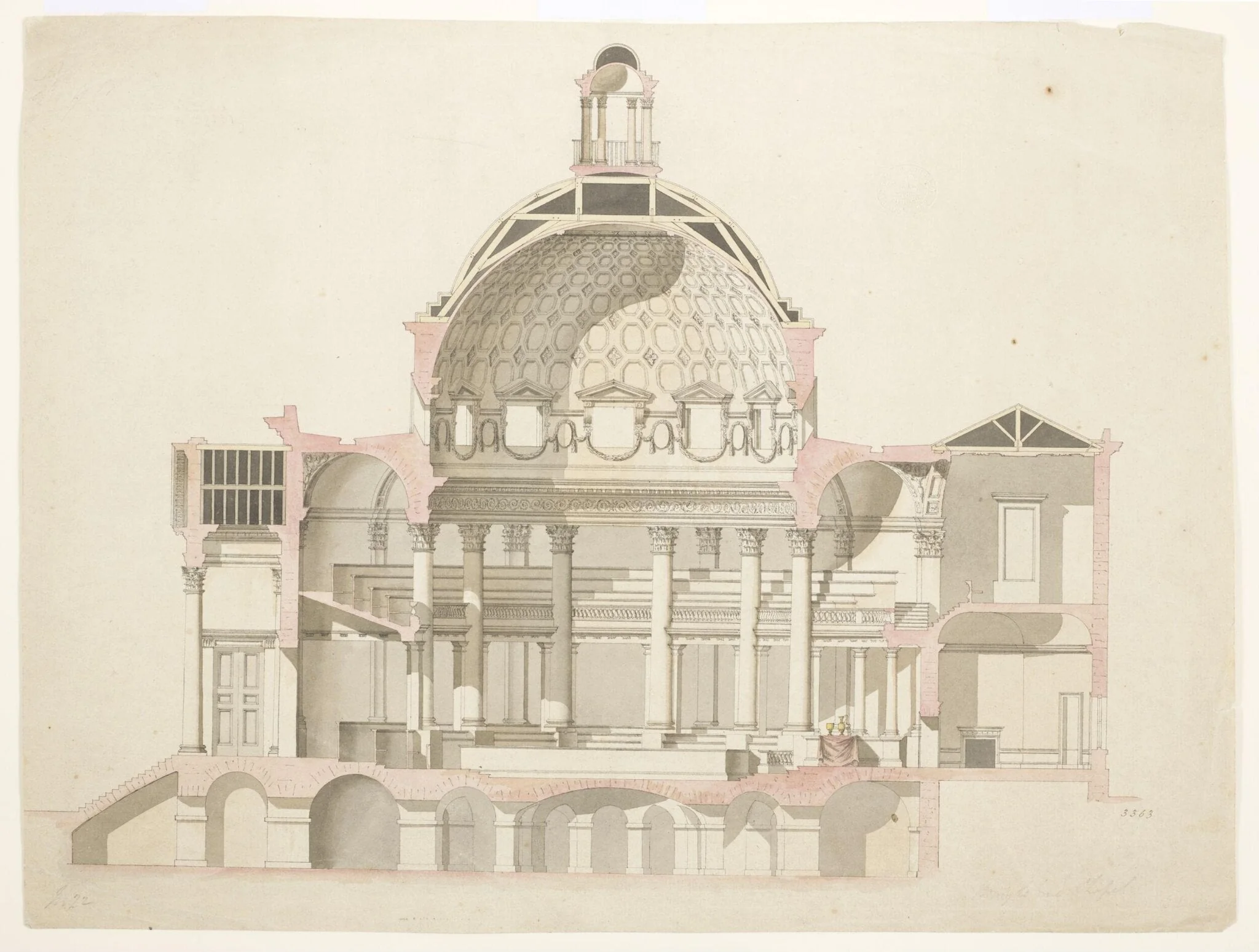 Design for St Mary's Church, St Marylebone, detail