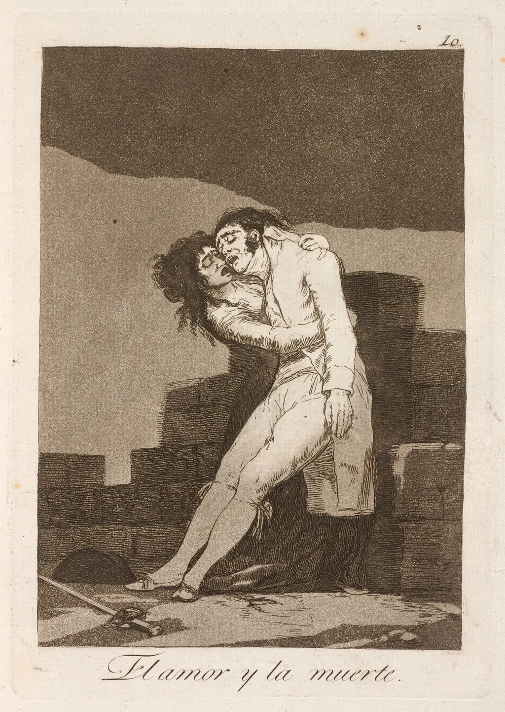 El amour y la muerte (Love and Death), by Francisco Goya, ink, 1799