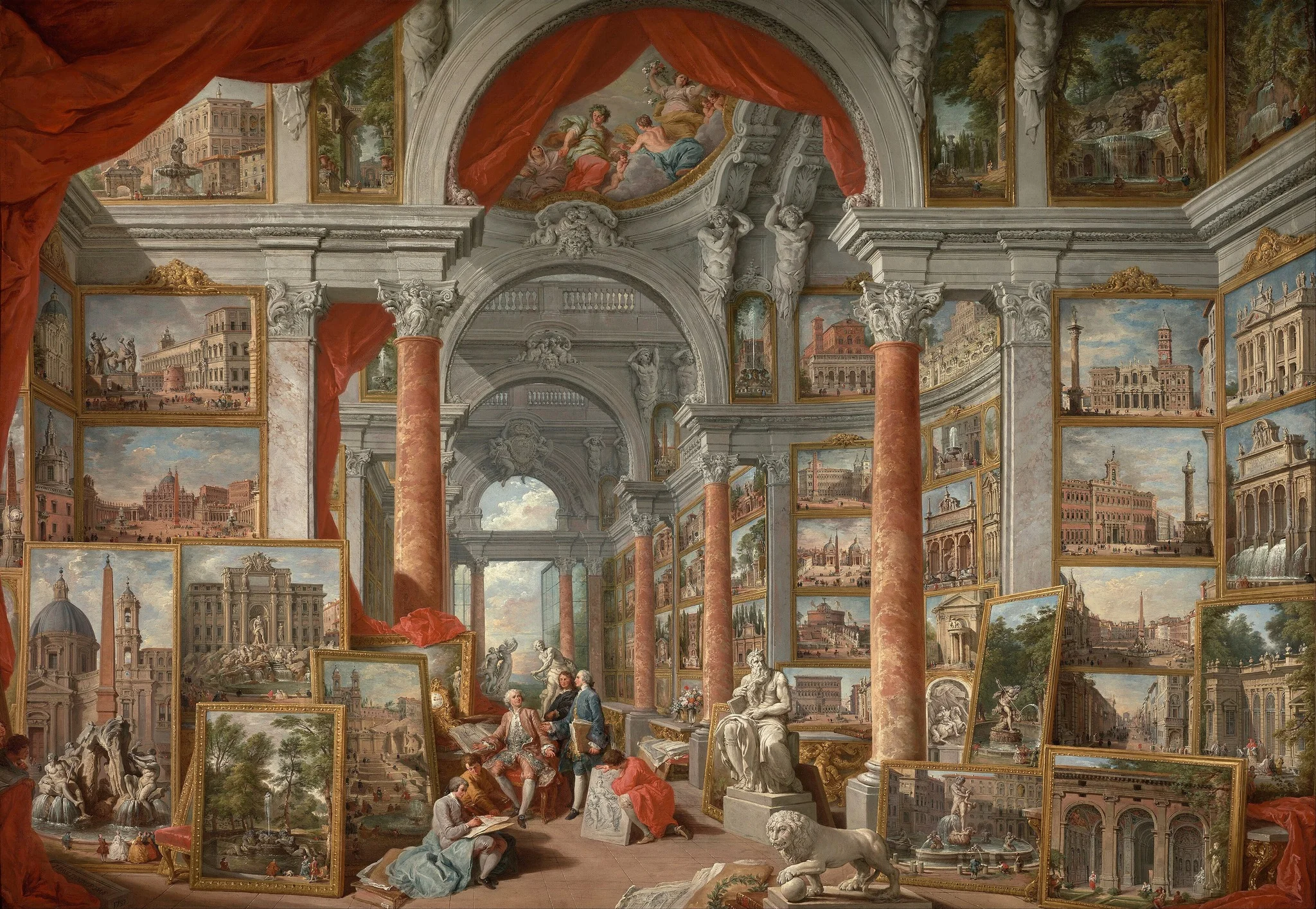 Picture Gallery with Views of Modern Rome, detail