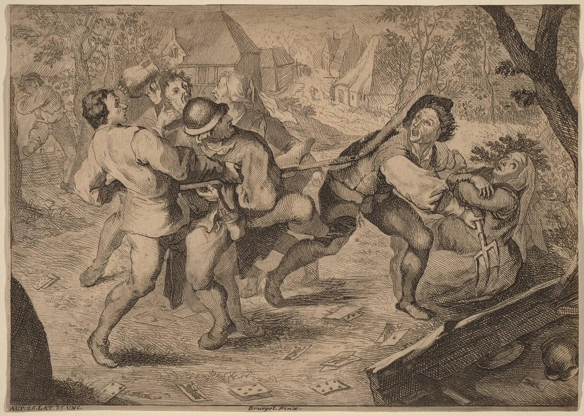 Peasants Fighting, detail