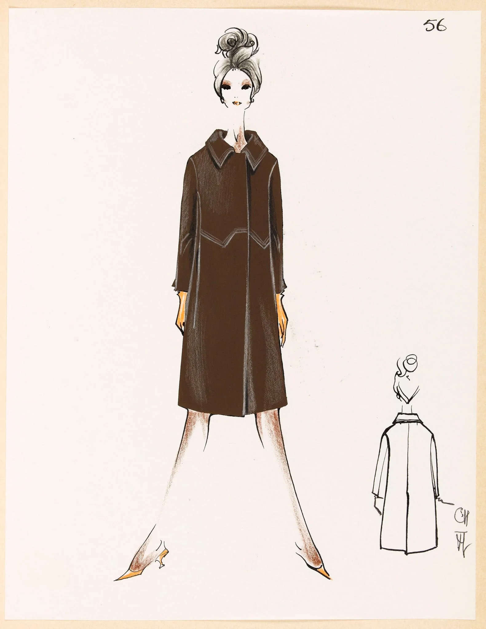 Manteau marron, detail