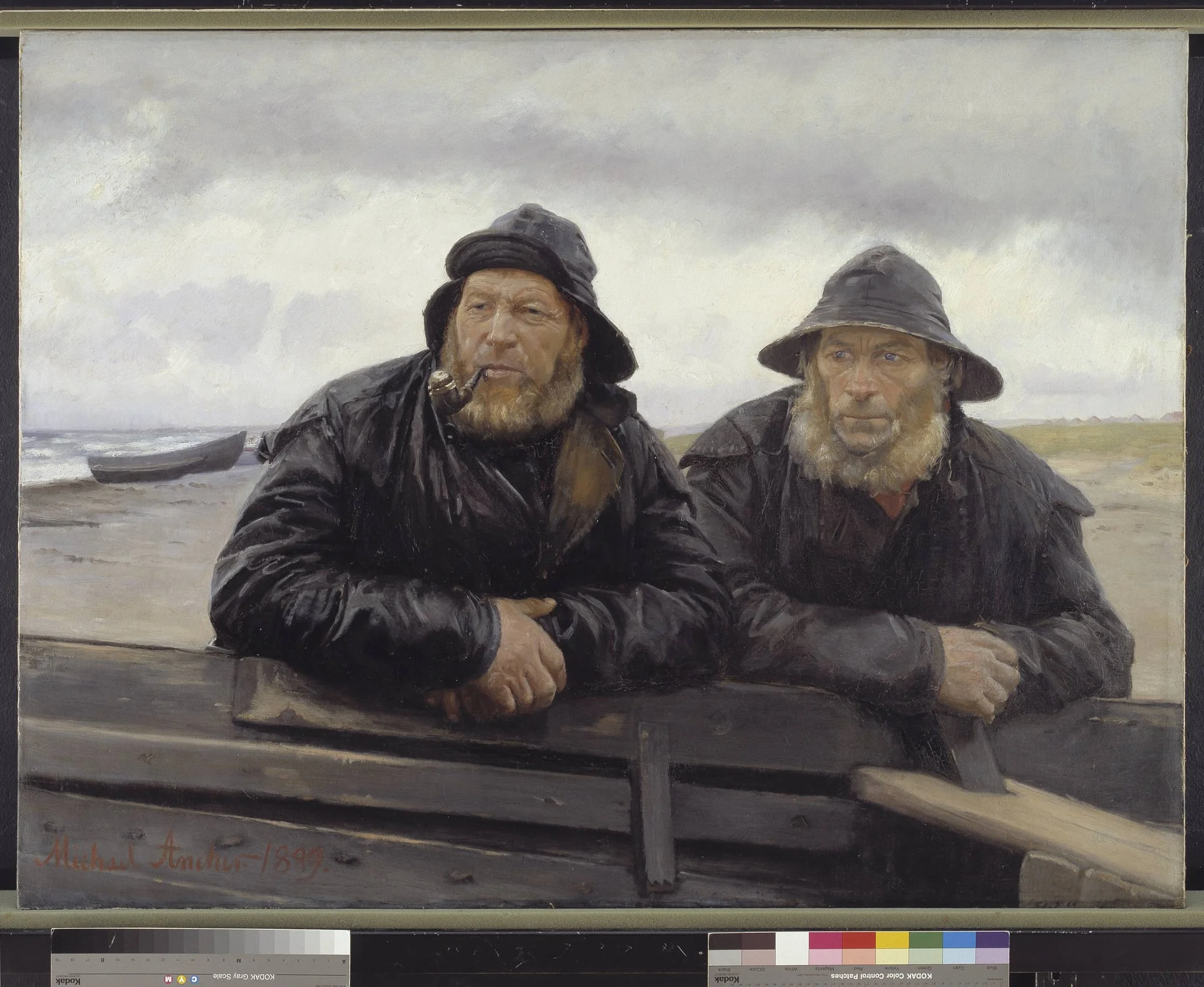 Two Fishermen beside a Boat, detail