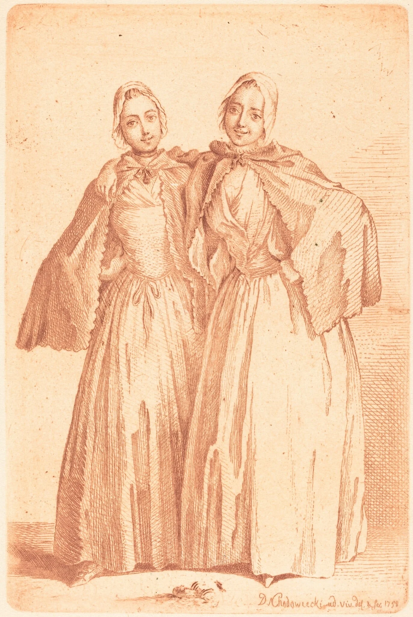 Two Standing Ladies (Demoiselles Quantin), detail
