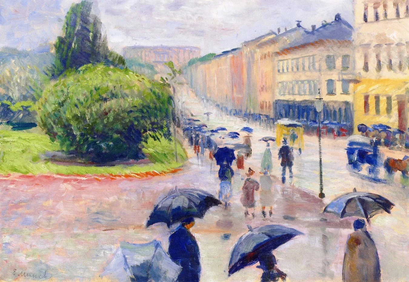 Karl Johan in the Rain, detail