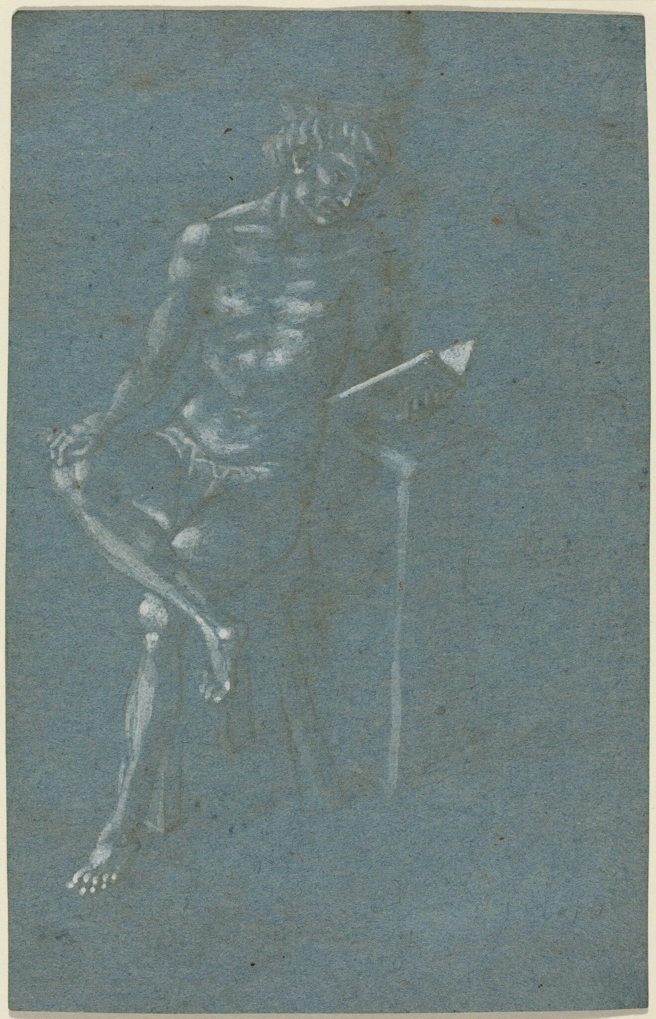 A Young Man Sitting on a Stool Reading a Book (recto); The Fall of Man (a fragment of the lower part) (verso), detail
