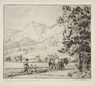Ploughing - Burragorang, New South Wales, Australia, by David Little, 1932